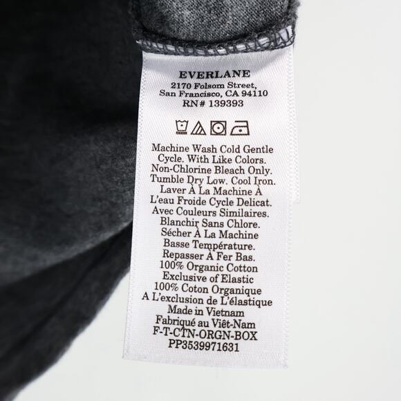 NWOT Everlane The Organic Cotton Box Cut Tee Relaxed Fit Heathered Charcoal XXS - Picture 8 of 8